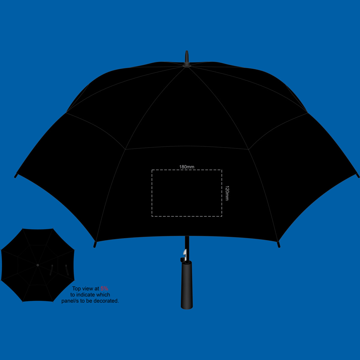 Swiss Peak Tornado 58cm Umbrella Panel 1